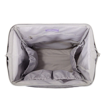 Interior of Corduroy Diaper Backpack Grey