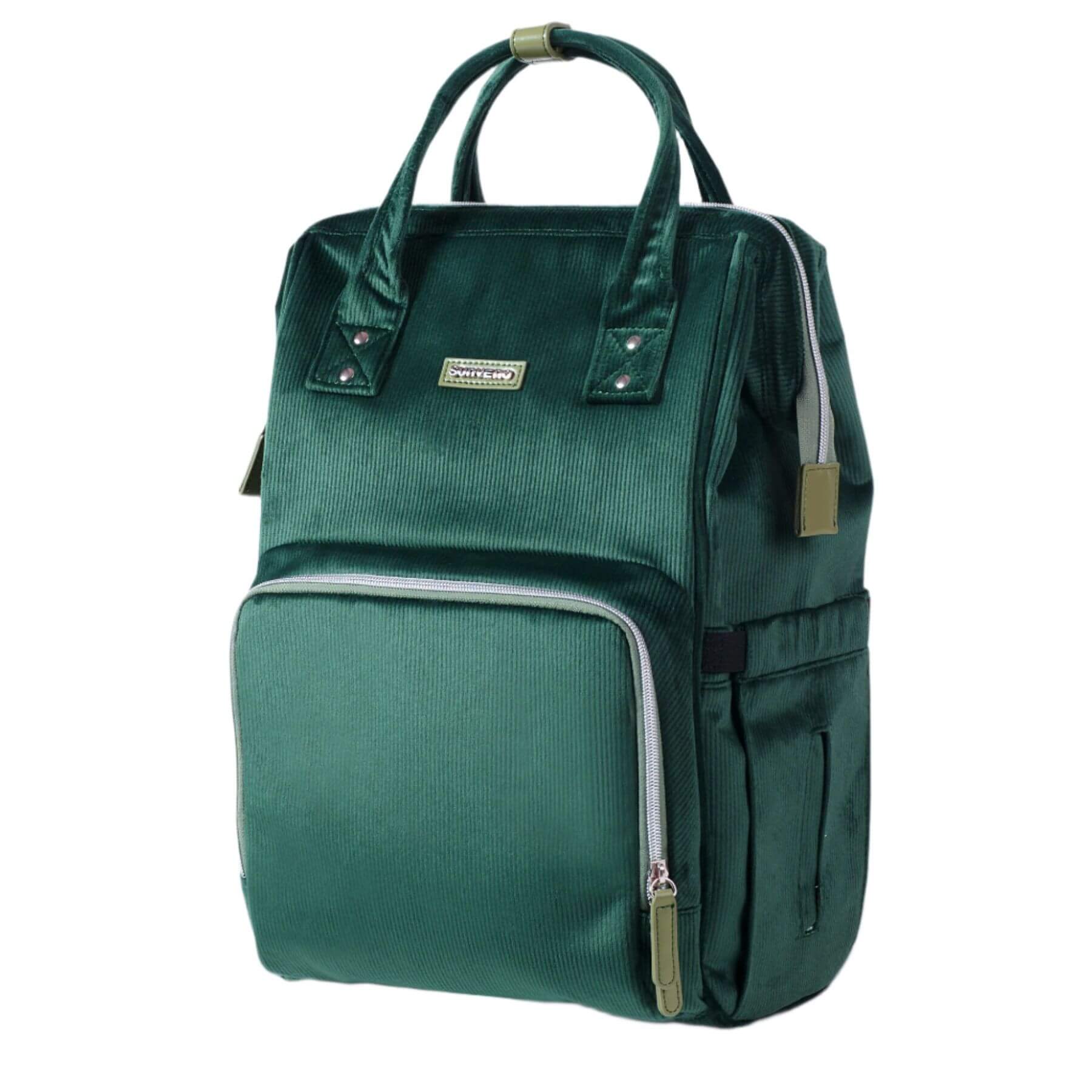 Corduroy Diaper Backpack Green
