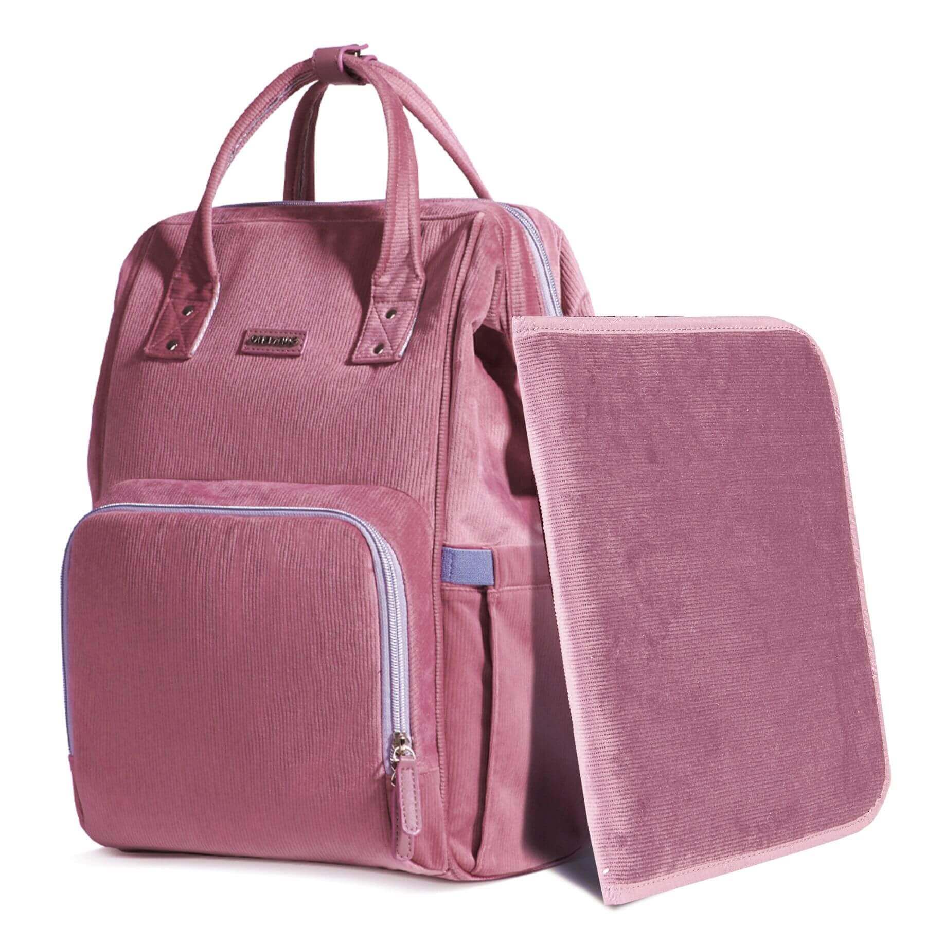 Corduroy Diaper Backpack Pink