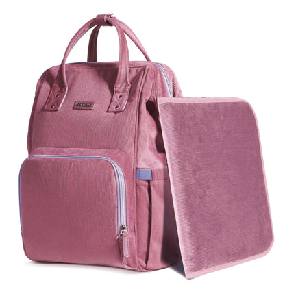 Corduroy Diaper Backpack Pink