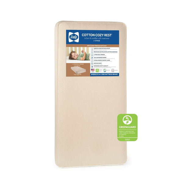 Sealy Cotton Cozy Rest 2-Stage Crib and Toddler Mattress