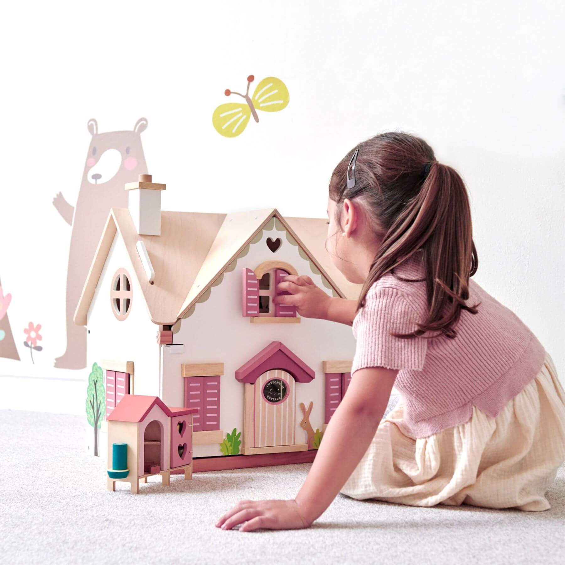 Tender Leaf Cottontail Cottage on a white floor