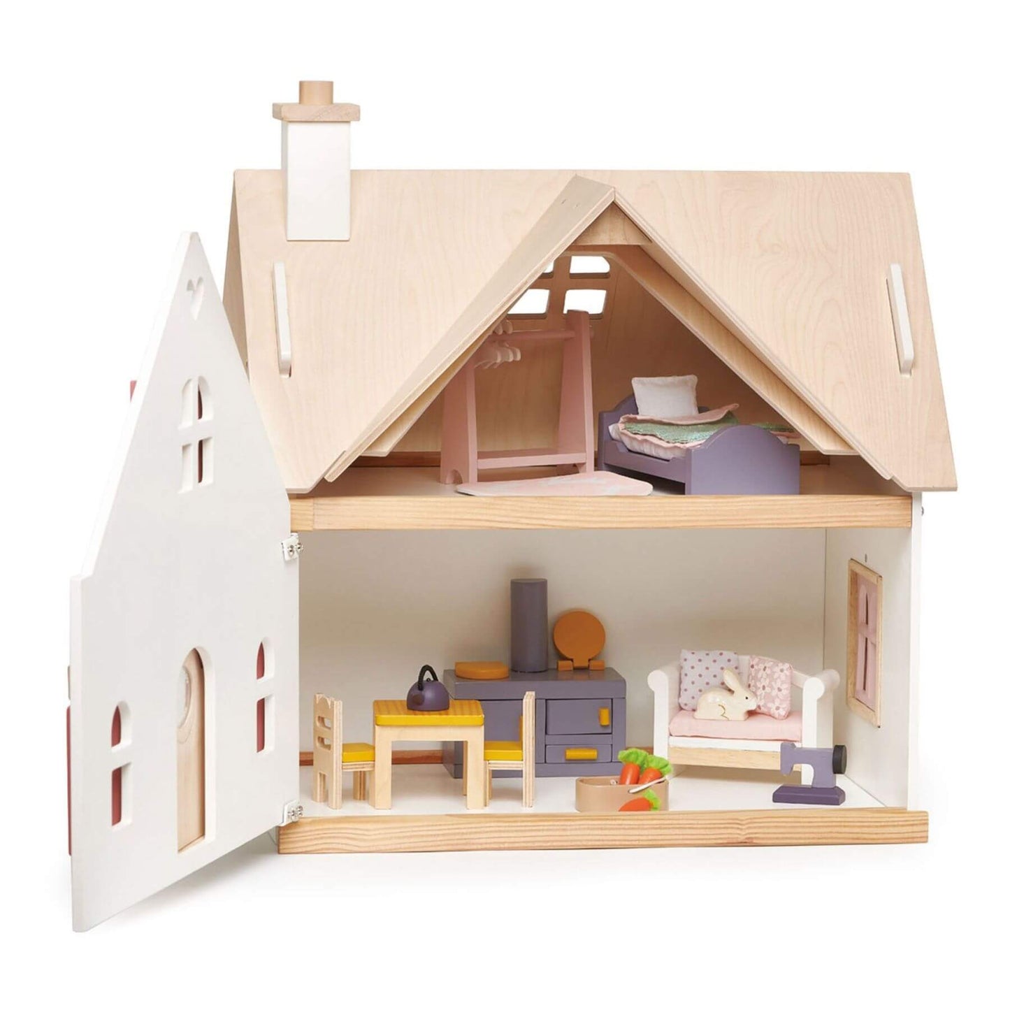 Tender Leaf Cottontail Cottage with open door showing interior furniture and decor.