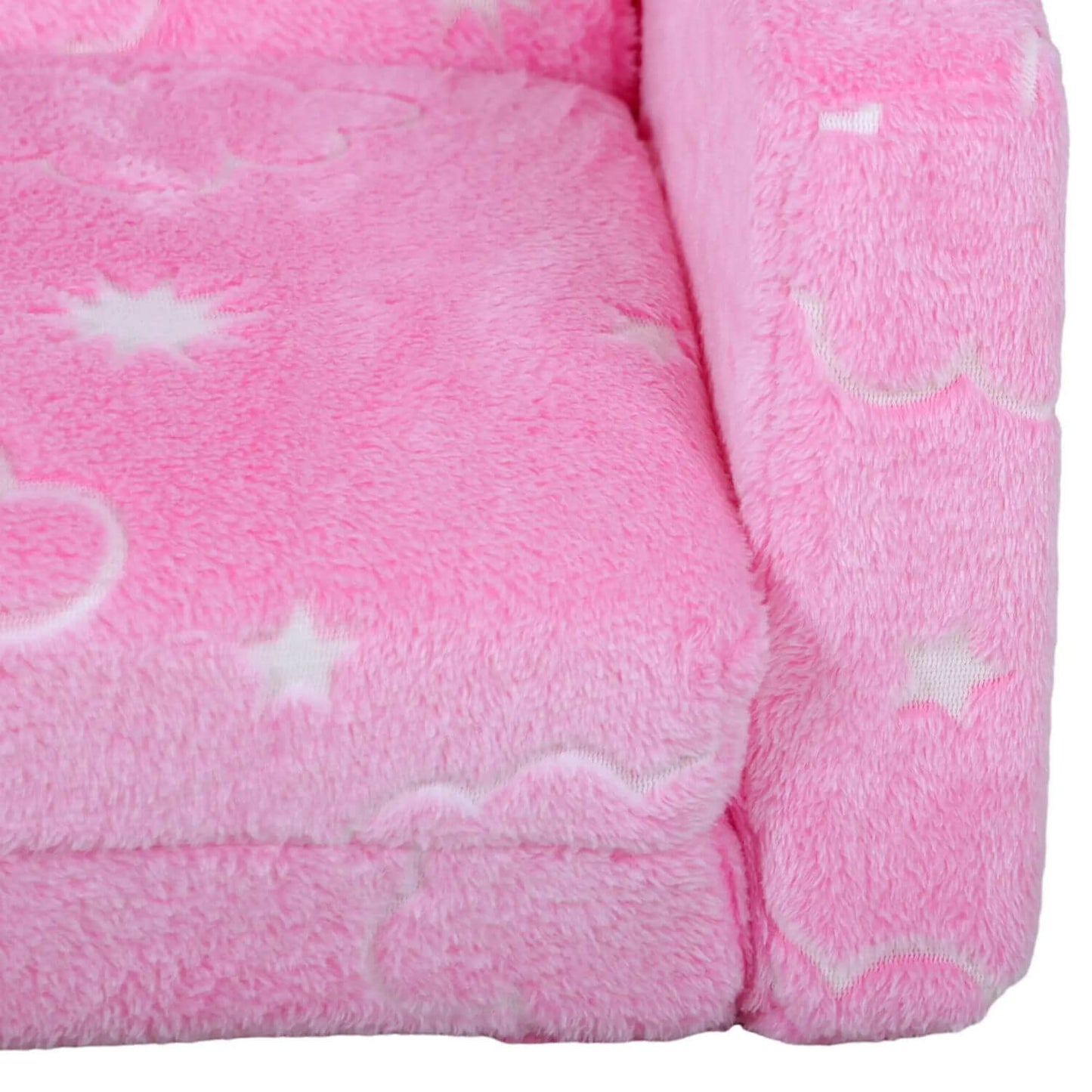 Detail of Qaba Couch with Glow in the Dark Cloud Pattern Pink