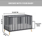 Cozy Nest 3 In 1 Island Crib Midnight Slate/Natural