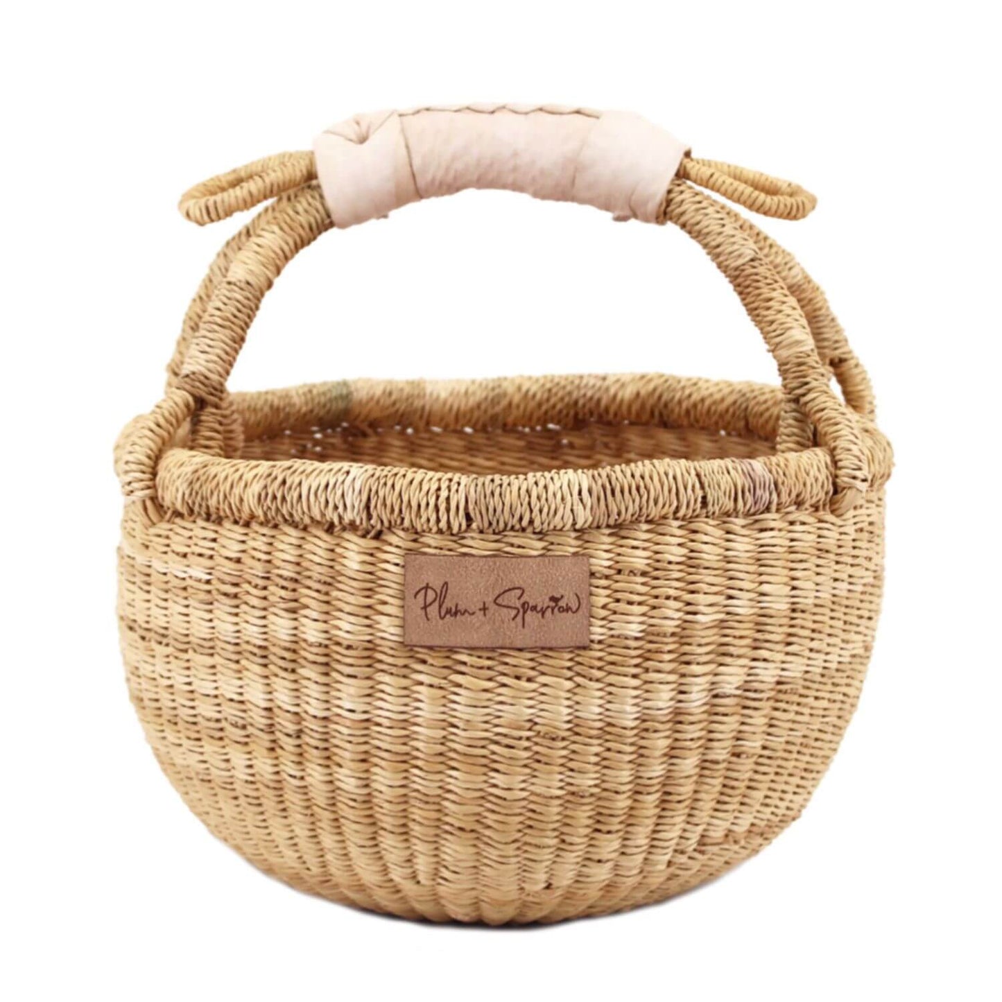 Plum+Sparrow Cream Handle Small Market Basket