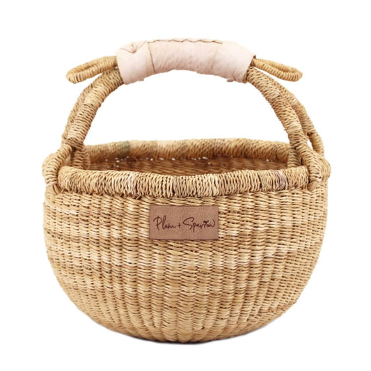Plum+Sparrow Cream Handle Small Market Basket