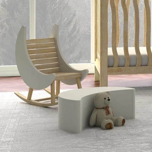 Milk Street Baby Crescent Moon Rocker Tot size Natural with Snow - Lifestyle