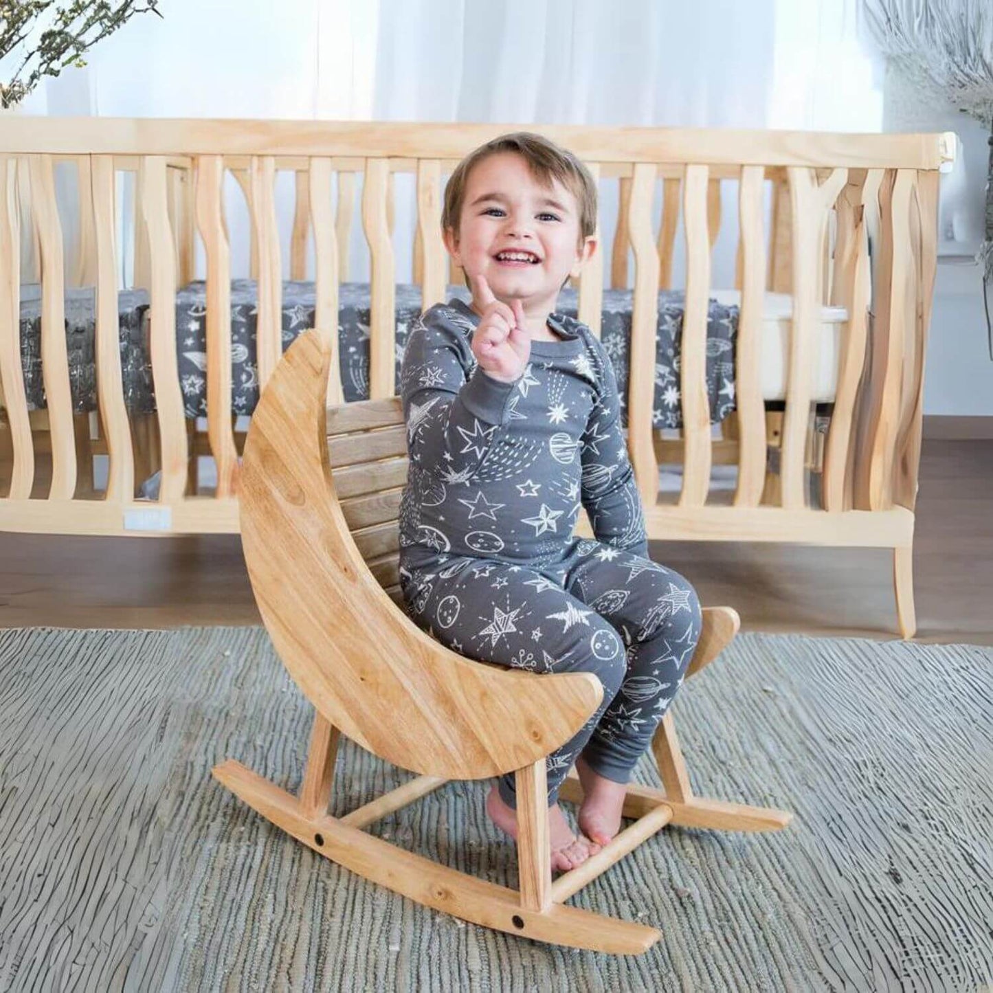 Milk Street Baby Crescent Moon Rocker Tot size Natural - Lifestyle