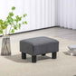 HOMCOM 16" Cube Modern Linen Fabric Pouf Footrest Ottoman Charcoal Gray