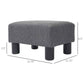 HOMCOM 16" Cube Modern Linen Fabric Pouf Footrest Ottoman Charcoal Gray