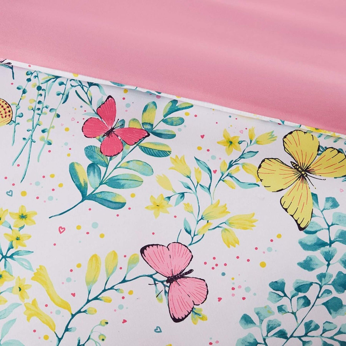 Detail View of Cynthia Printed Butterfly Comforter Set