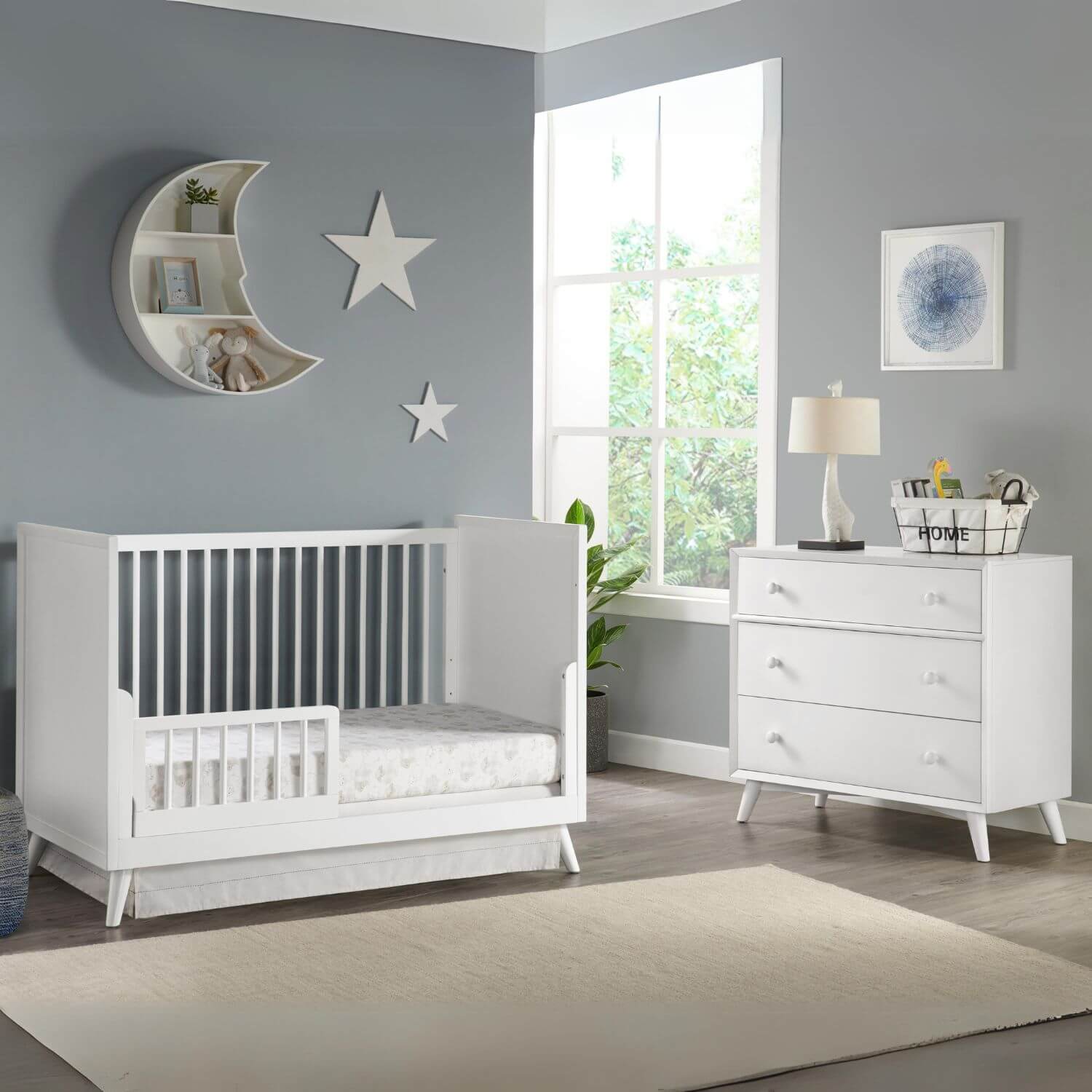Oxford Baby Dawson 3 in 1 Convertible Crib | White
