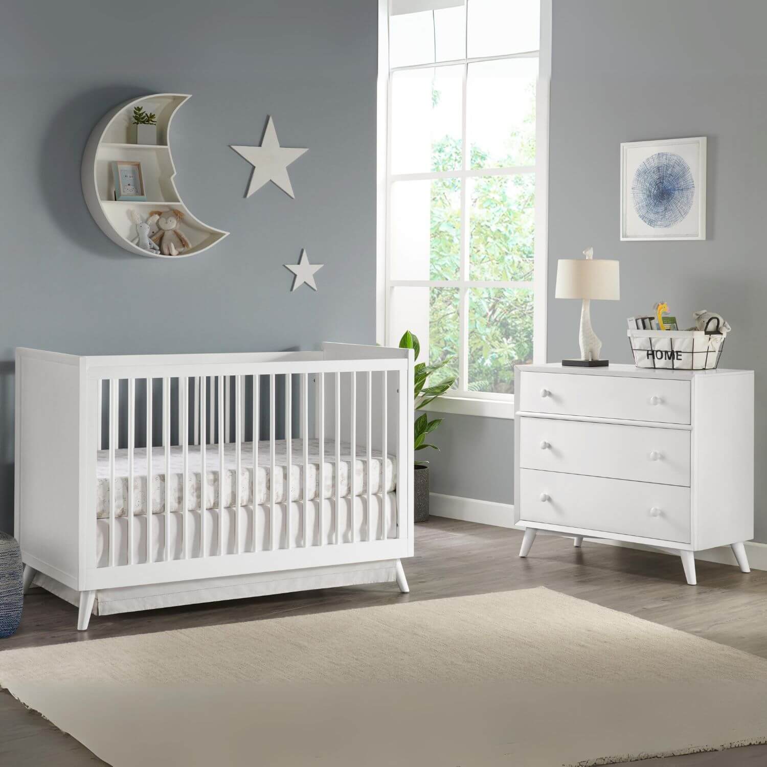 Oxford Baby Dawson 3 in 1 Convertible Crib | White