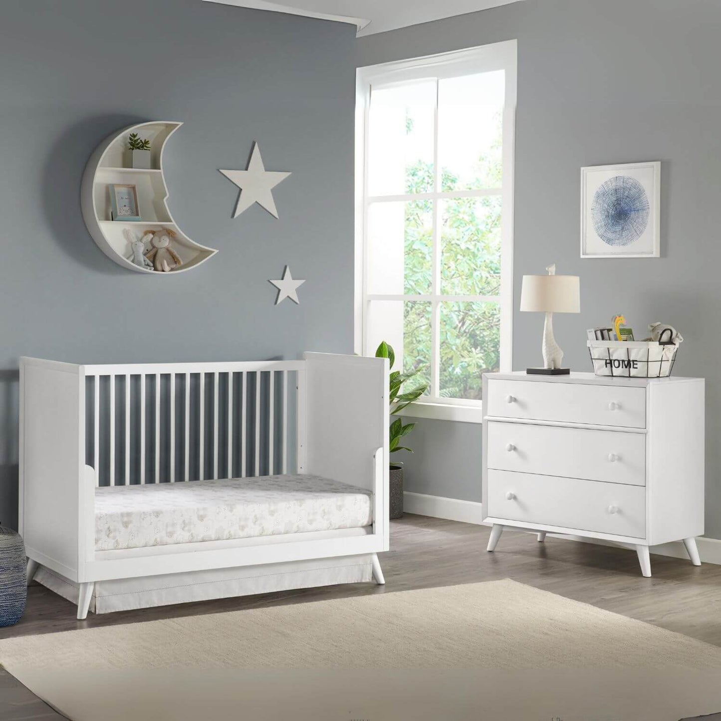 Oxford Baby Dawson 3 in 1 Convertible Crib | White
