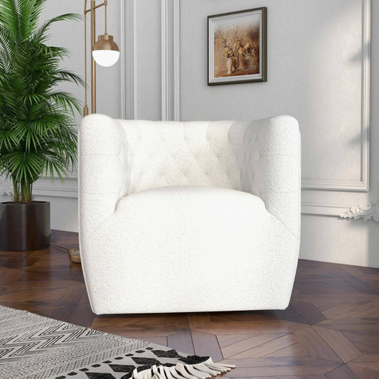 Ashcroft Delaney Cream Boucle Nursery Swivel Chair - Lifestyle