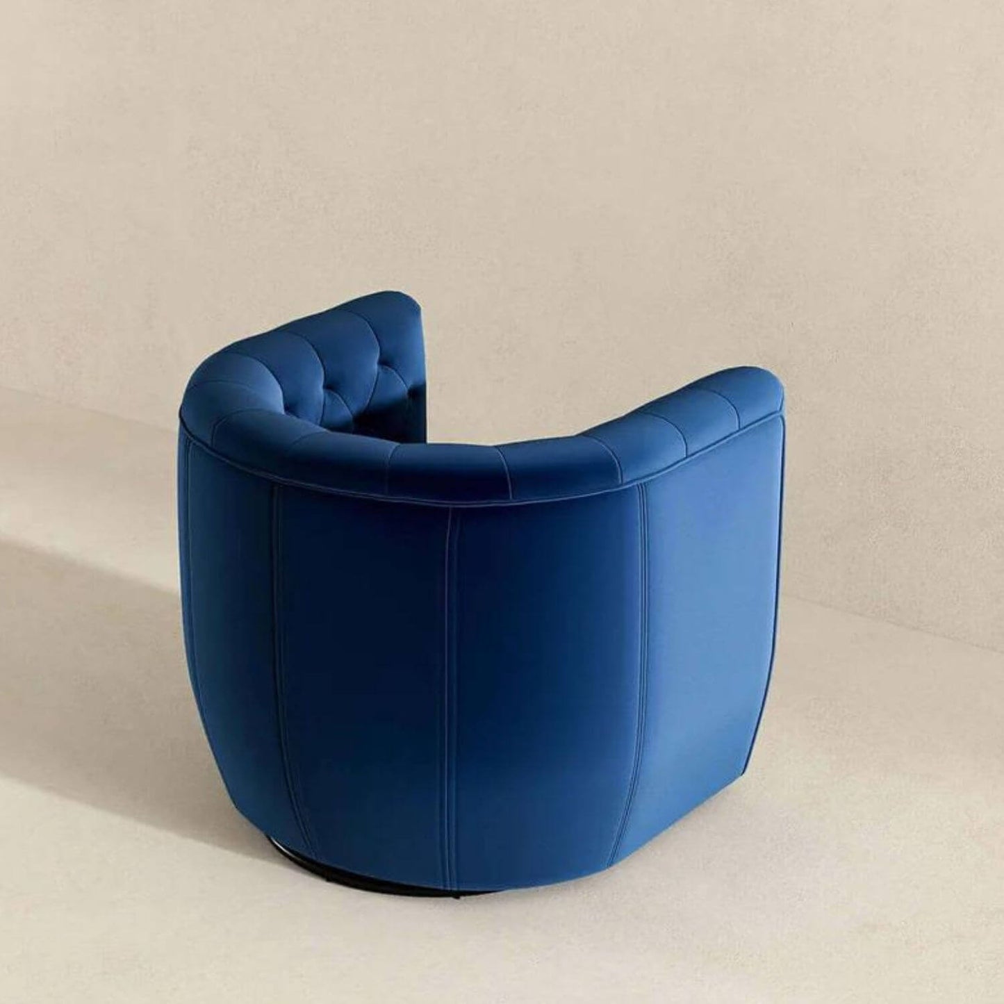 Ashcroft Delaney Dark Blue Velvet Nursery Swivel Chair - Back