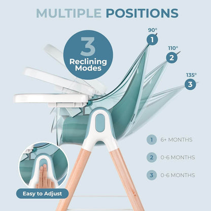 Children Of Design 6 in 1 Deluxe High Chair in Blue - Detail