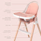 Children Of Design 6 in 1 Deluxe High Chair in Pink - Detail