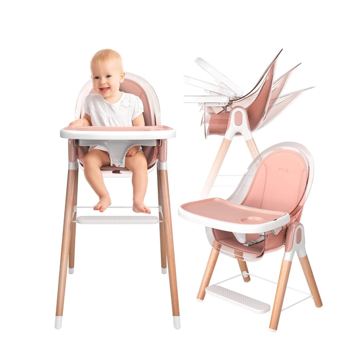 Children Of Design 6 in 1 Deluxe High Chair in Pink