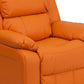 Flash Furniture Deluxe Contemporary Orange Vinyl Kids Recliner with Arms