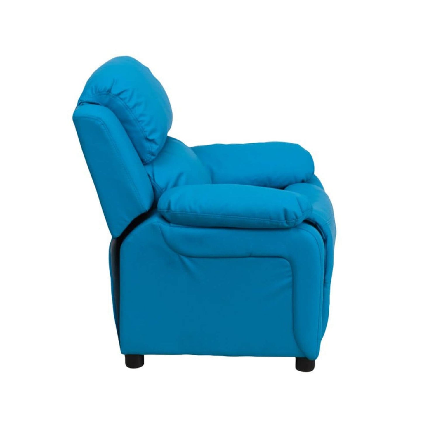 Flash Furniture Deluxe Contemporary Turquoise Vinyl Kids Recliner with Arms