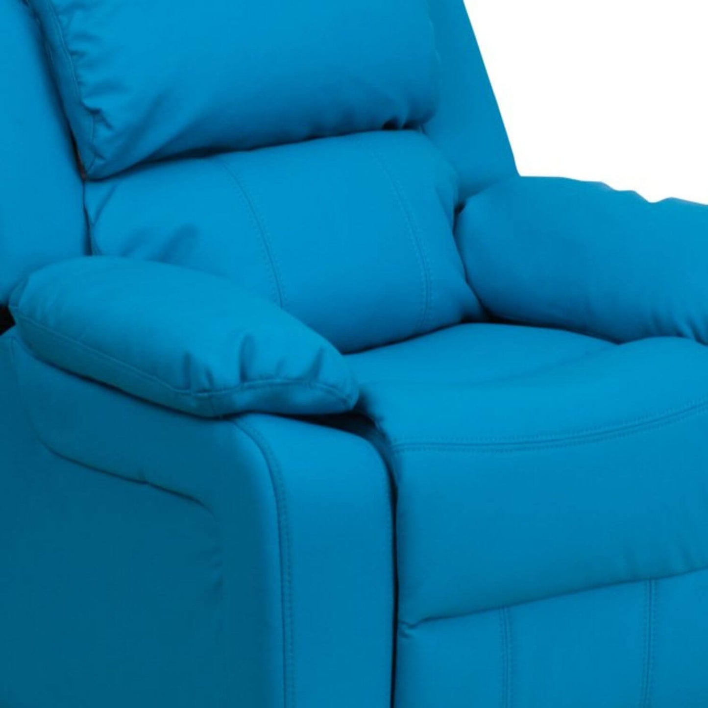 Flash Furniture Deluxe Contemporary Turquoise Vinyl Kids Recliner with Arms