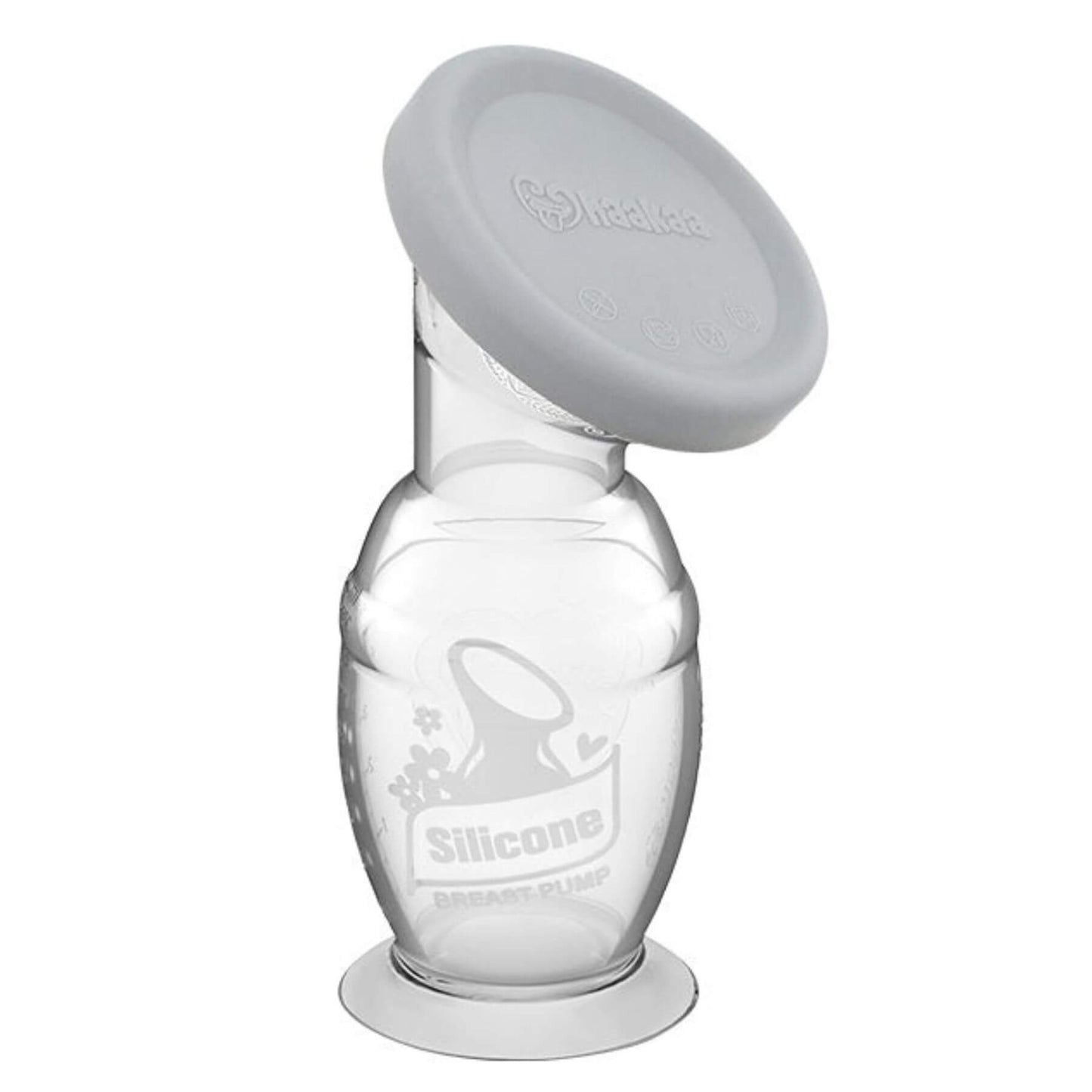 Silicone breast pump on a white background