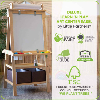 Little Partners Deluxe Learn & Play Art Center Natural