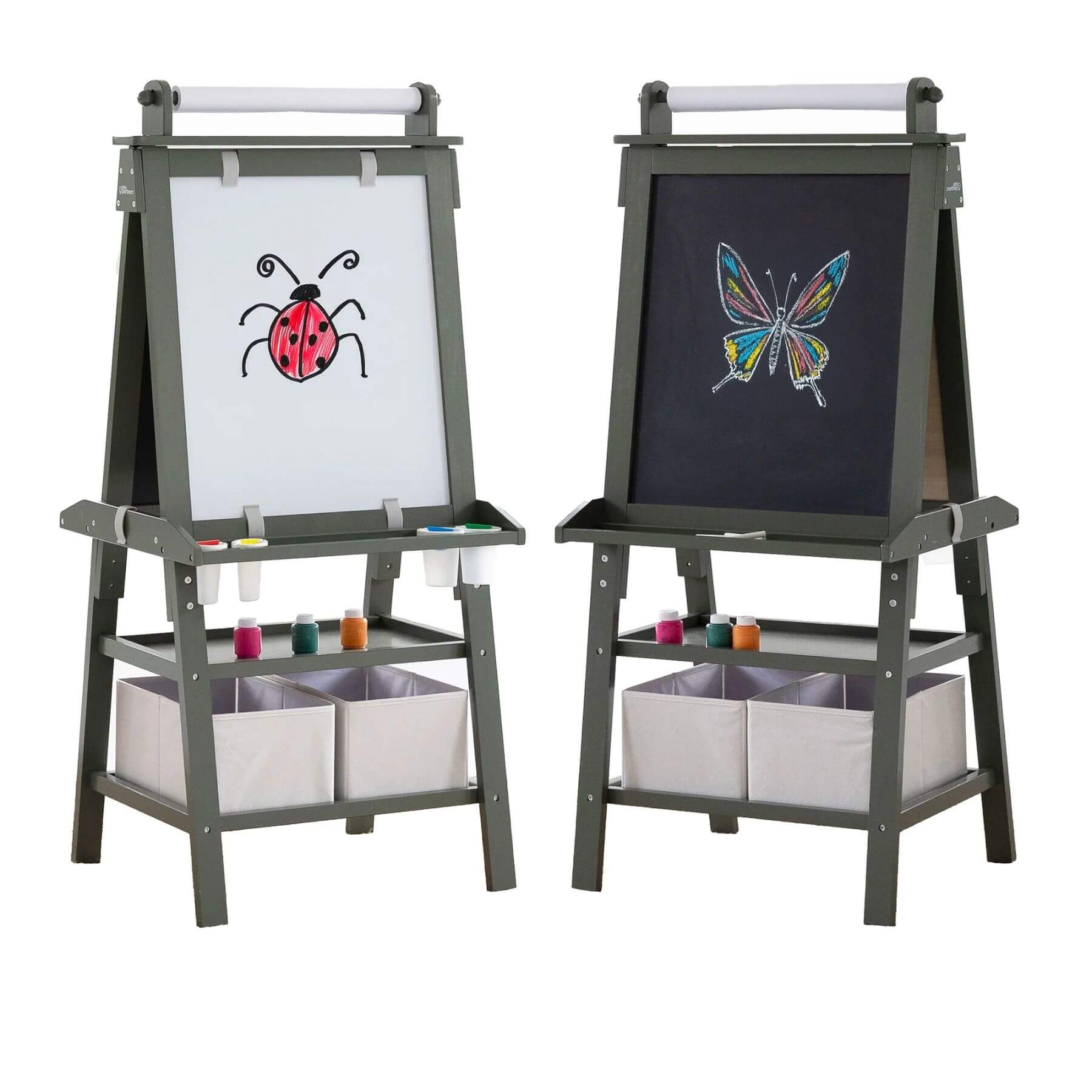Little Partners Deluxe Learn & Play Art Center Olive Green