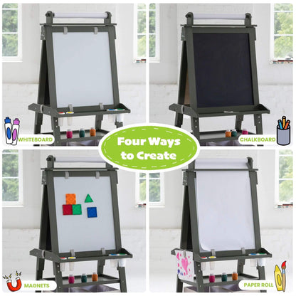 Little Partners Deluxe Learn & Play Art Center Olive Green