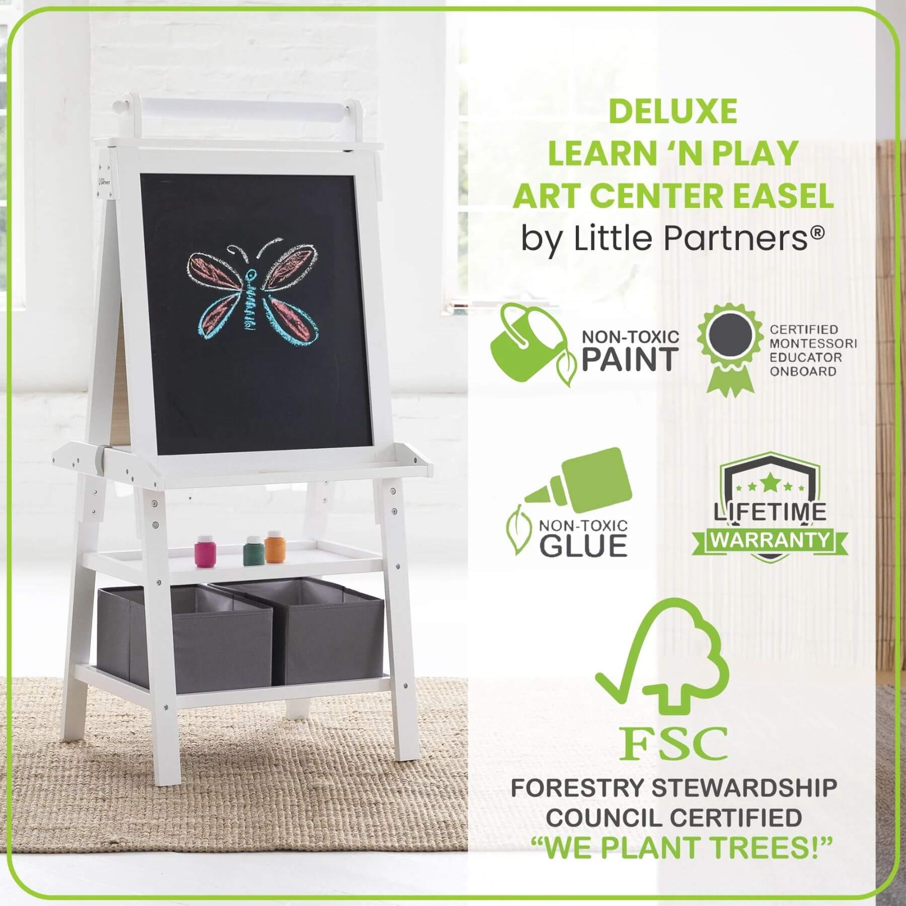 Little Partners Deluxe Learn & Play Art Center White