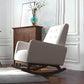 Ashcroft Cream Velvet Fabric Nursery Rocking Chair - Lifestyle