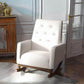 Ashcroft Cream Velvet Fabric Nursery Rocking Chair - Lifestyle