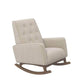 Ashcroft Cream Velvet Fabric Nursery Rocking Chair