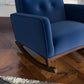 Ashcroft Demetrius Dark Blue Velvet Fabric Nursery Rocking Chair - Detail