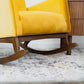 Ashcroft Dark Yellow Velvet Fabric Nursery Rocking Chair - Detail