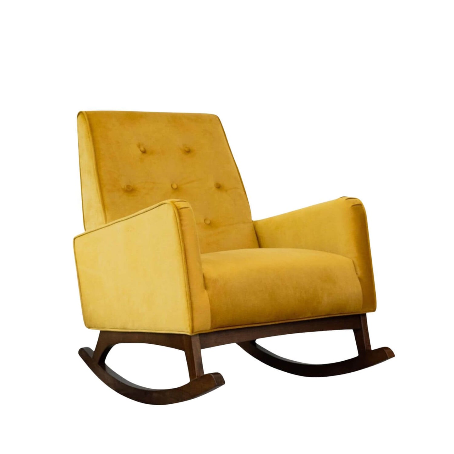 Ashcroft Dark Yellow Velvet Fabric Nursery Rocking Chair