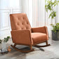 Ashcroft Orange Velvet Fabric Nursery Rocking Chair - Lifestyle