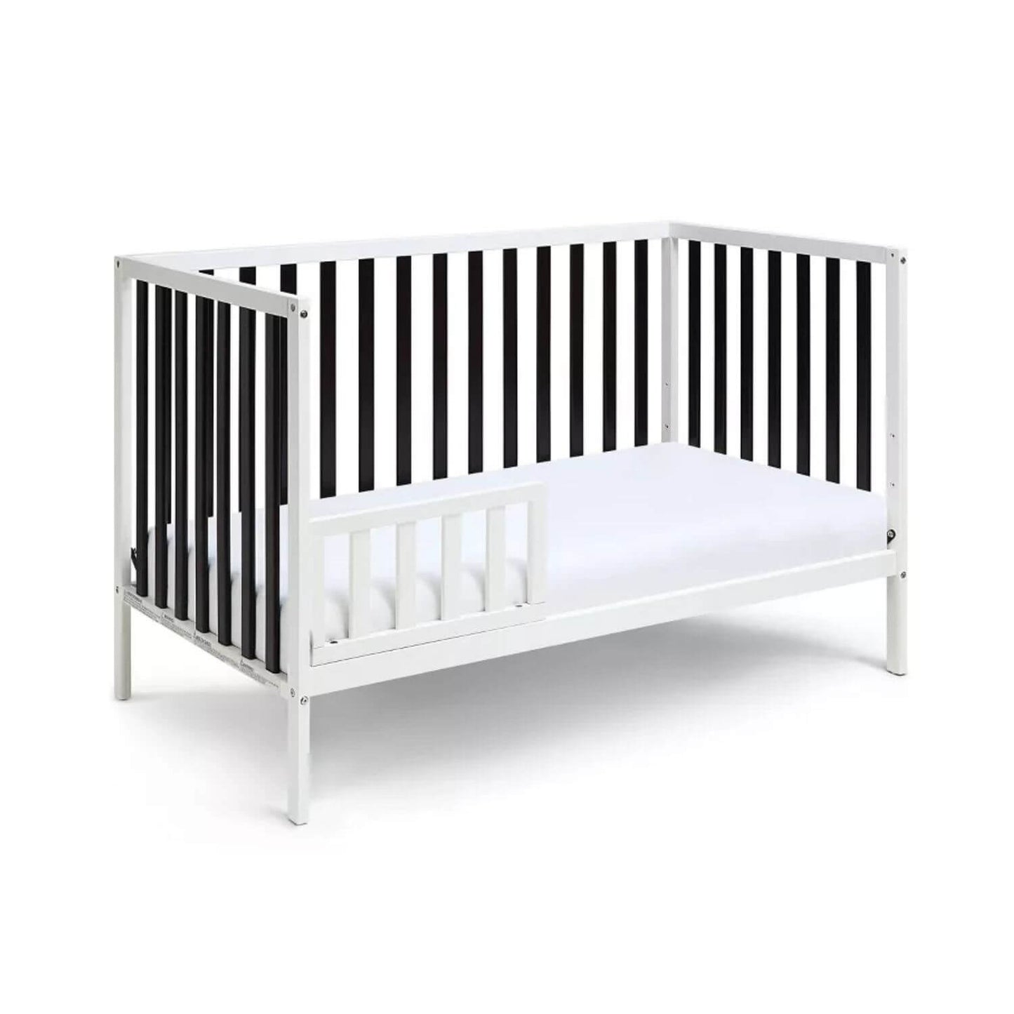 Deux Remi Island Crib White/Black Converted to Toddler Bed