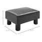 HOMCOM Black Faux Leather Ottoman - Modern Footrest with Black Legs