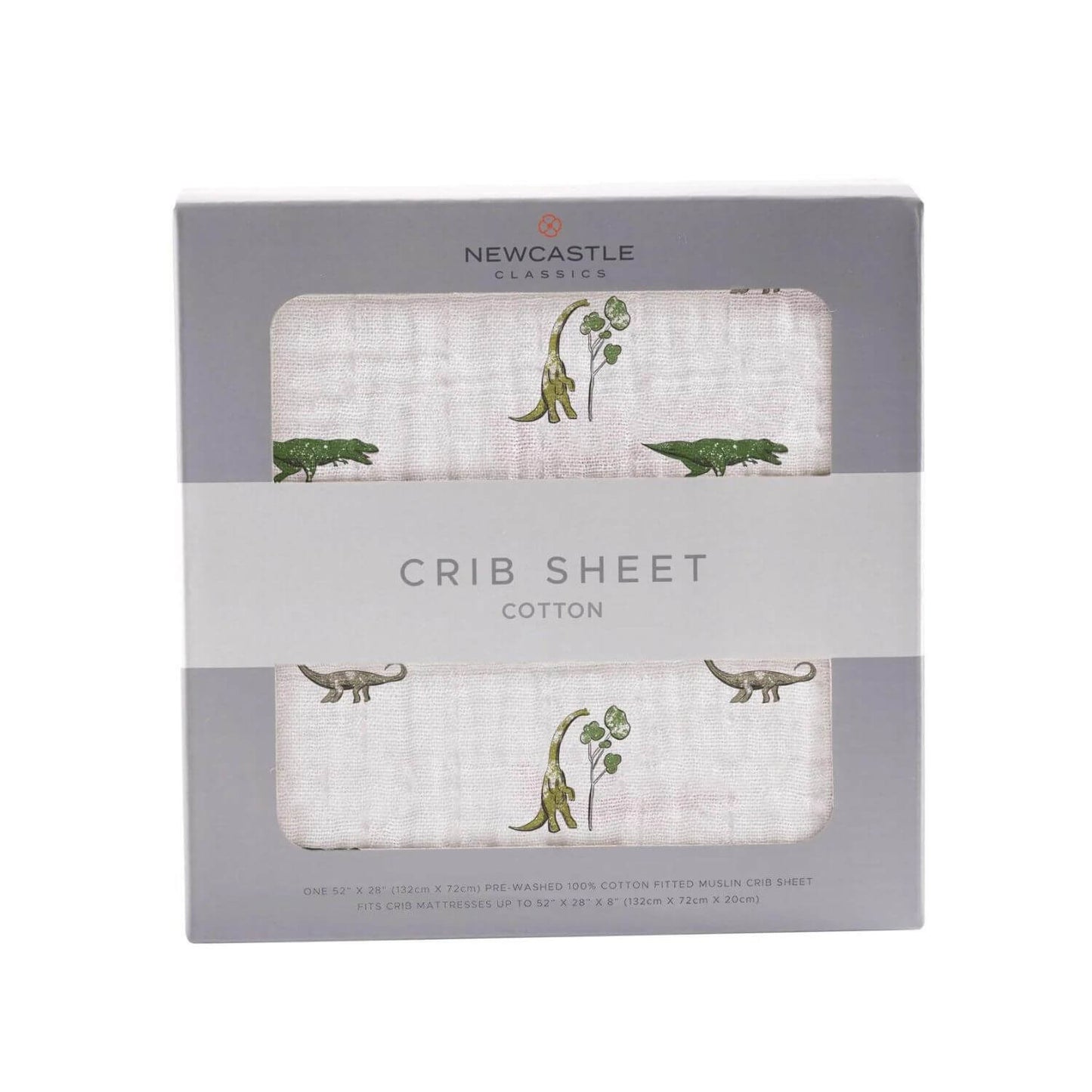 Newcastle Classics Dino Days Cotton Muslin Crib Sheet