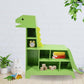 Teamson Kids Dinosaur Shaped Kids Bookcase / Toy Organizer Green