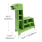 Teamson Kids Dinosaur Shaped Kids Bookcase / Toy Organizer Green