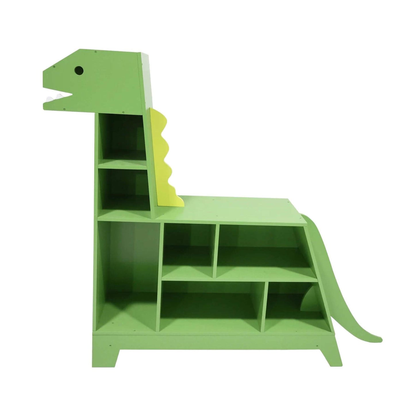 Teamson Kids Dinosaur Shaped Kids Bookcase / Toy Organizer Green