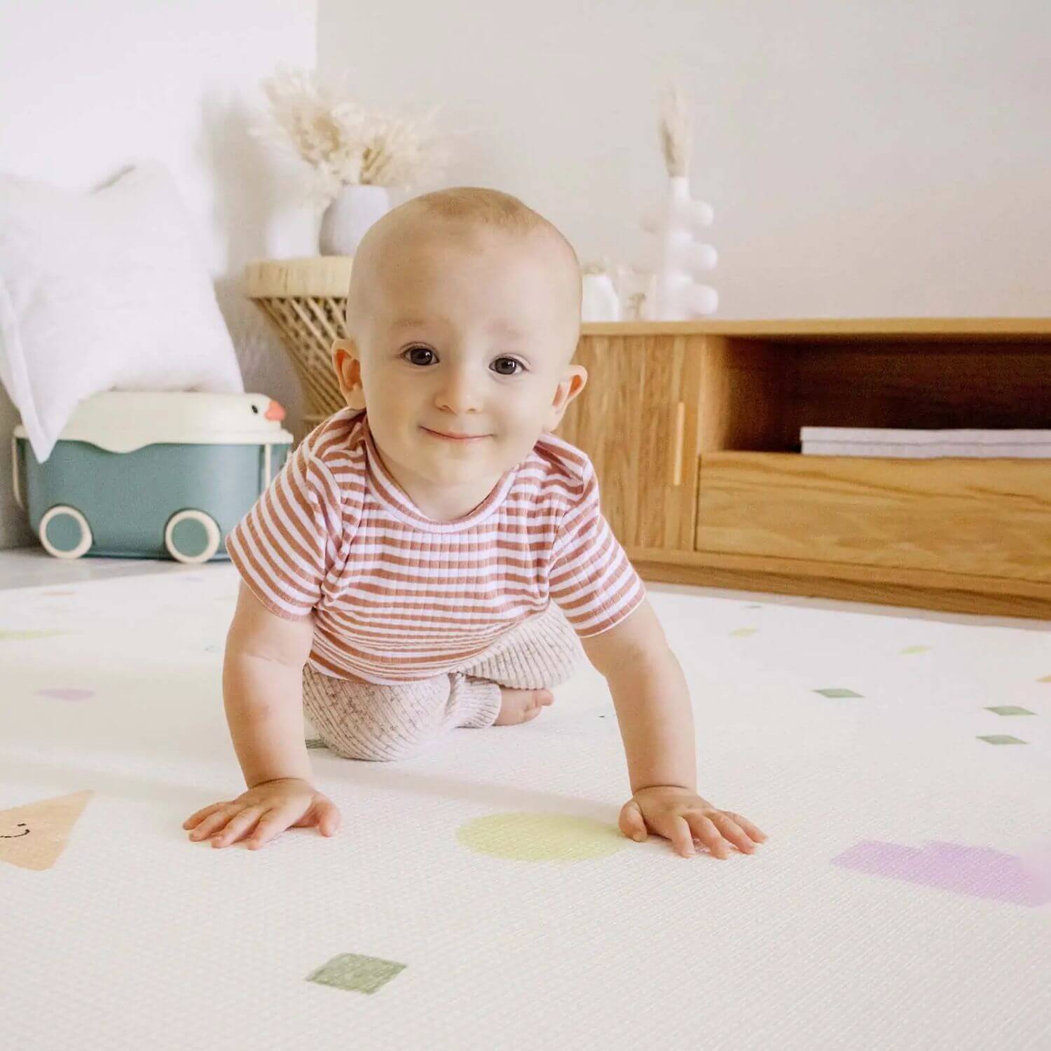 Baby Crawling on Tiny Land® Double-Sided Baby Playmat Smiley Quest