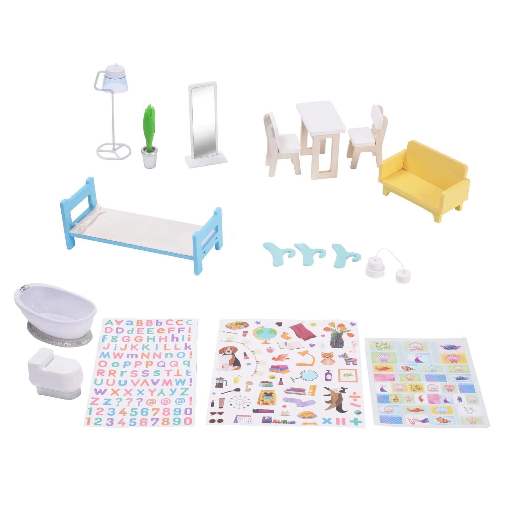 Olivia's Little World Wooden Dreamland Mediterranean Dollhouse Accessories