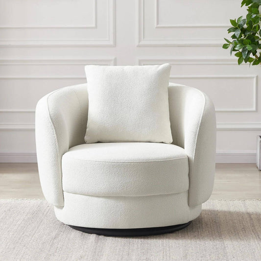 Ashcroft Dylan Beige Boucle Nursery Lounge Chair - Lifestyle