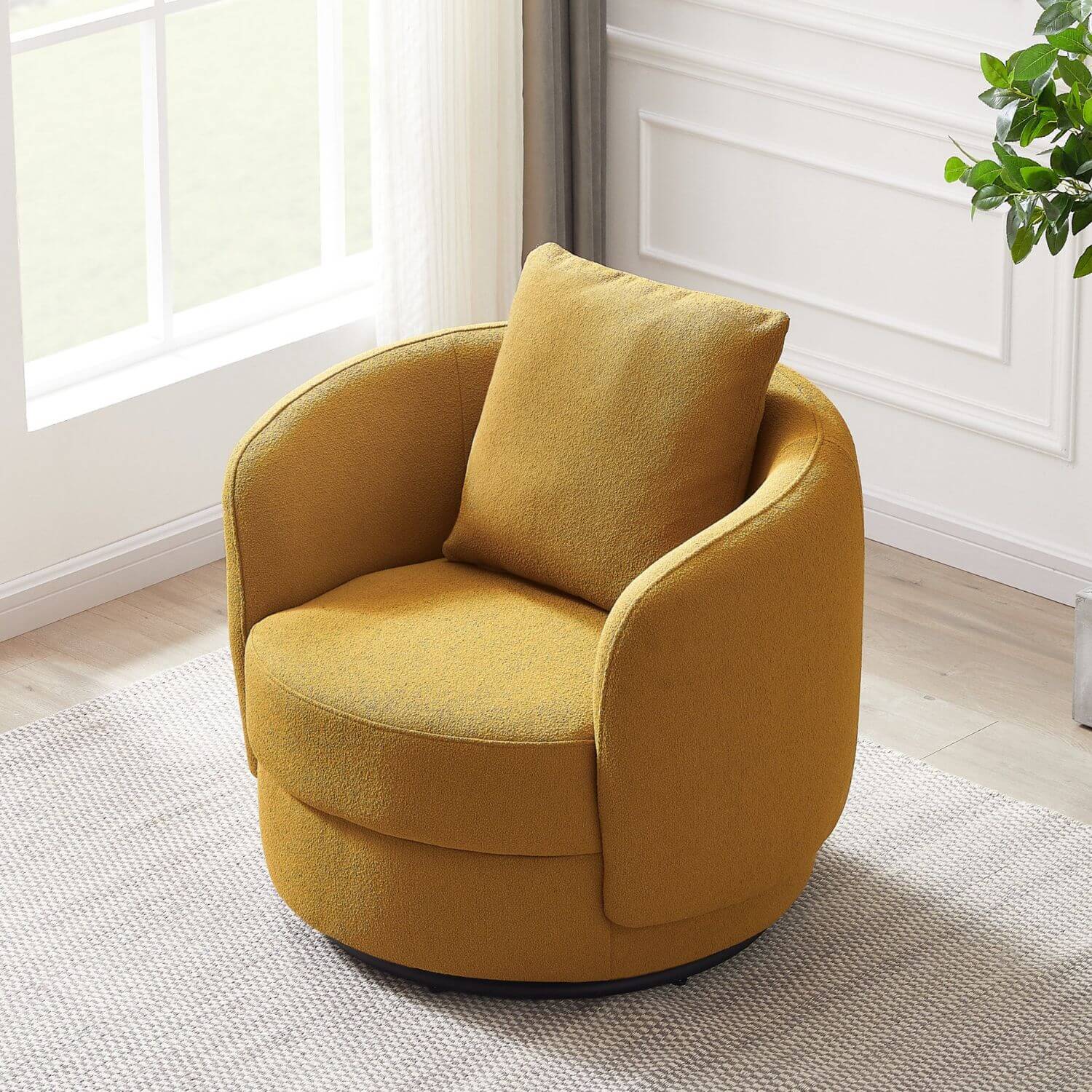 Ashcroft Dylan Boucle Lounge Nursery Chair Gold