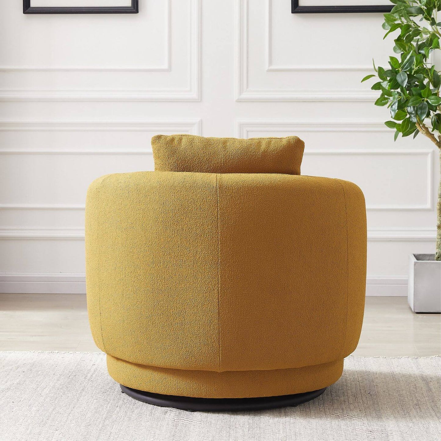 Back View of Ashcroft Dylan Boucle Lounge Nursery Chair Gold